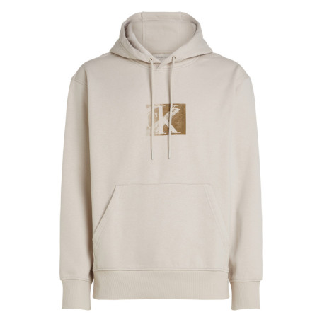 Sweat à capuche en coton écru uni avec une...