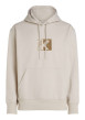 Thumbnail Sweat à capuche en coton écru uni avec une coupe droite et une grande poche