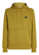 Thumbnail Sweat à capuche en coton kaki uni à coupe droite avec un petit patch