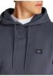 Thumbnail Sweat à capuche en coton bleu marine uni à coupe droite avec un petit patch - Image 3