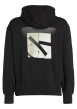 Thumbnail Sweat à capuche en coton noir avec une coupe droite et un imprimé au dos - Image 2
