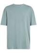 Thumbnail T-shirt en coton bleu uni à coupe oversize avec une écriture gaufrée à l'arrière