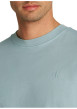 Thumbnail T-shirt en coton bleu uni à coupe oversize avec une écriture gaufrée à l'arrière - Image 3