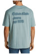 Thumbnail T-shirt en coton bleu uni à coupe oversize avec une écriture gaufrée à l'arrière - Image 5