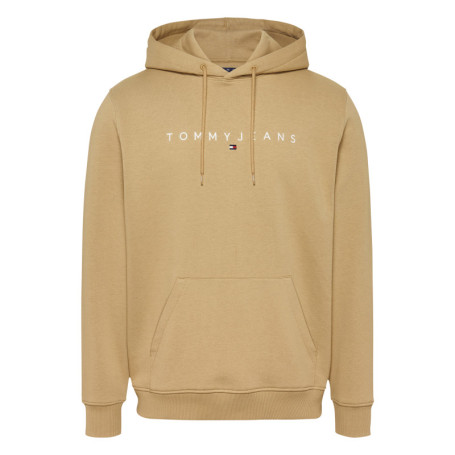 Sweat à capuche sable uni en coton avec une...