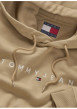 Thumbnail Sweat à capuche sable uni en coton avec une poche kangourou et nom de la marque - Image 3
