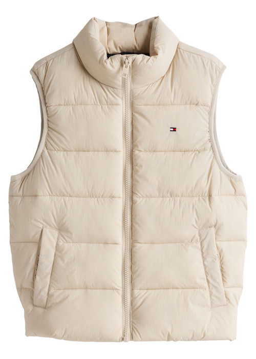 Doudoune beige unie coupe avec une coupe droite...