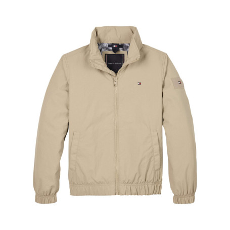 Veste beige uni avec une coupe droite à col...