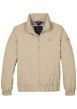 Thumbnail Veste beige uni avec une coupe droite à col montant et fermeture zippée