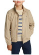 Thumbnail Veste beige uni avec une coupe droite à col montant et fermeture zippée - Image 2