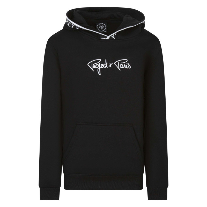 Project X - Sweat Noir Col à Capuche Avec Liseret Sur La Capuche Et Marque Sur La Poitrine - Noir