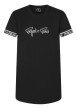 Thumbnail T-shirt noir uni col rond, à manches courtes avec liseret au nom de la marque