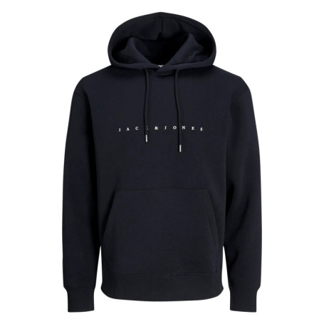 Sweat à capuche noir uni avec une coupe droite...