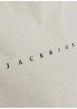 Thumbnail T-shirt en coton beige uni avec une coupe droite et un col rond - Image 3