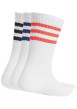 Thumbnail Lot de 3 paires de chaussettes hautes blanches à rayures colorées - Image 2