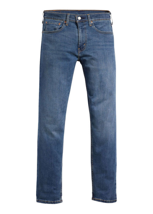 Jean 5 poches 502 en coton mélangé bleu avec surpiqûres orange et coupe droite