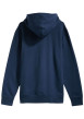 Thumbnail Sweat en coton marine uni à coupe droite avec col à capuche et logo rouge - Image 2