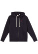Thumbnail Sweat zippé en coton noir uni à coupe droite avec logo rouge et col à capuche