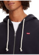 Thumbnail Sweat zippé en coton noir uni à coupe droite avec logo rouge et col à capuche - Image 6