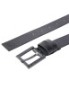 Thumbnail Ceinture en cuir lisse noire unie avec une boucle carrée métallique - Image 2