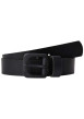 Thumbnail Ceinture en cuir lisse noire unie avec une boucle métallique mat