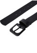 Thumbnail Ceinture en cuir lisse noire unie avec une boucle métallique mat - Image 2