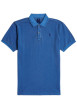 Thumbnail Polo en coton bleu délavé avec une coupe slim et le logo brodé à la poitrine