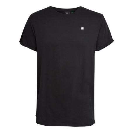 T-shirt en coton noir uni à coupe droite avec...