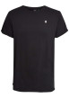 Thumbnail T-shirt en coton noir uni à coupe droite avec le logo brodé en petit