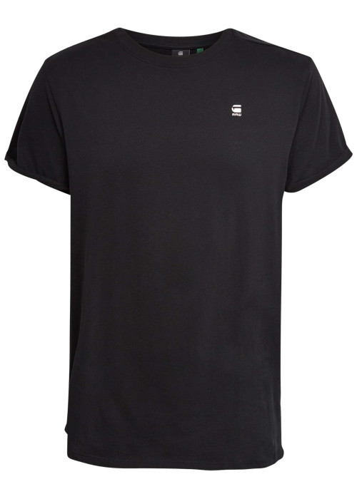 T-shirt en coton noir uni à coupe droite avec...