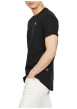 Thumbnail T-shirt en coton noir uni à coupe droite avec le logo brodé en petit - Image 4