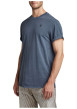 Thumbnail T-shirt en coton bleu uni avec une coupe droite et un col rond - Image 9