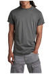 Thumbnail T-shirt en coton noir uni avec un col rond et une coupe droite - Image 8