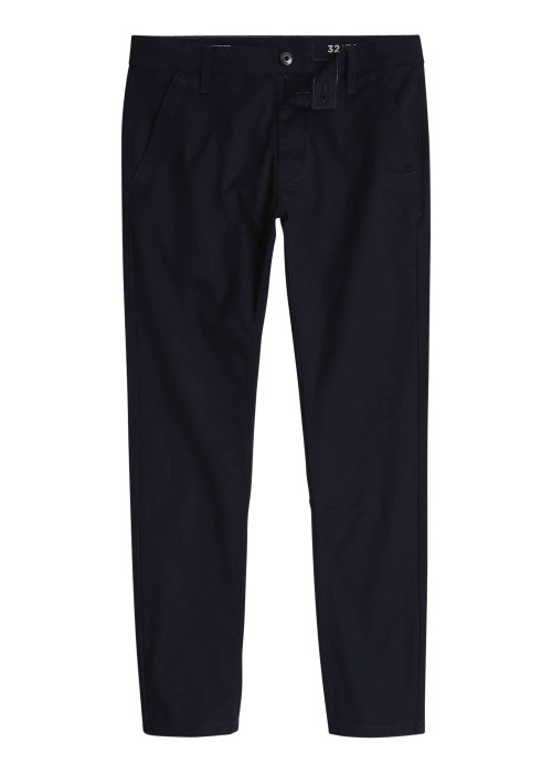 Pantalon chino en coton bleu marine uni à coupe skinny et à taille intermédiaire