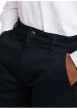 Thumbnail Pantalon chino en coton bleu marine uni à coupe skinny et à taille intermédiaire - Image 3