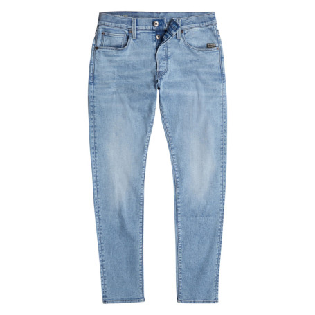 Jean en coton bleu stone légèrement délavé avec...