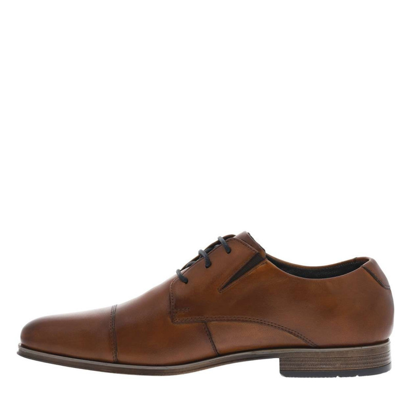 Bugatti - Derbies En Cuir Cognac à Talon Plat Et à Lacets Ronds Avec Soufflets élastiqués - Cognac