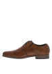 Thumbnail Derbies en cuir cognac à talon plat et à lacets ronds avec soufflets élastiqués - Image 2