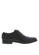 Thumbnail Derbies en cuir noires à semelle noire à talon plat et à lacets ronds enduits