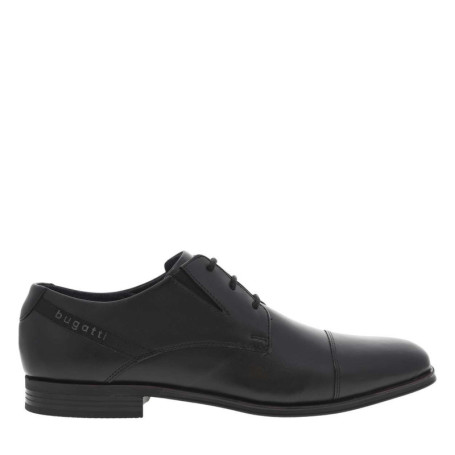 Derbies en cuir noires à semelle noire à talon...