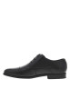 Thumbnail Derbies en cuir noires à semelle noire à talon plat et à lacets ronds enduits - Image 2