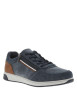 Thumbnail Sneakers en croûte de cuir bleues à talon plat et à lacets plats et zip latéral - Image 3