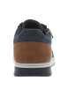 Thumbnail Sneakers en croûte de cuir bleues à talon plat et à lacets plats et zip latéral - Image 6