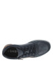 Thumbnail Sneakers en croûte de cuir bleues à talon plat et à lacets plats et zip latéral - Image 4