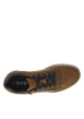 Thumbnail Sneakers en croûte de cuir cognac plates à lacets plats avec contrefort marine - Image 4