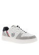 Thumbnail Sneakers blanches plates avec empiècement en suédine et à lacets - Image 3