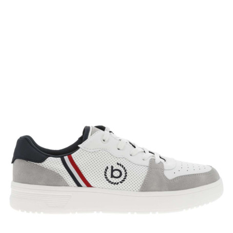 Sneakers blanches plates avec empiècement en...