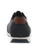 Thumbnail Sneakers en cuir marine à talon plat et à lacets ronds avec zip latéral - Image 6