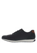 Thumbnail Sneakers en cuir marine à talon plat et à lacets ronds avec zip latéral - Image 2