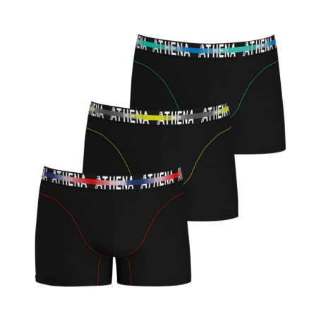 Lot de 3 Boxers classiques en coton noirs unis...